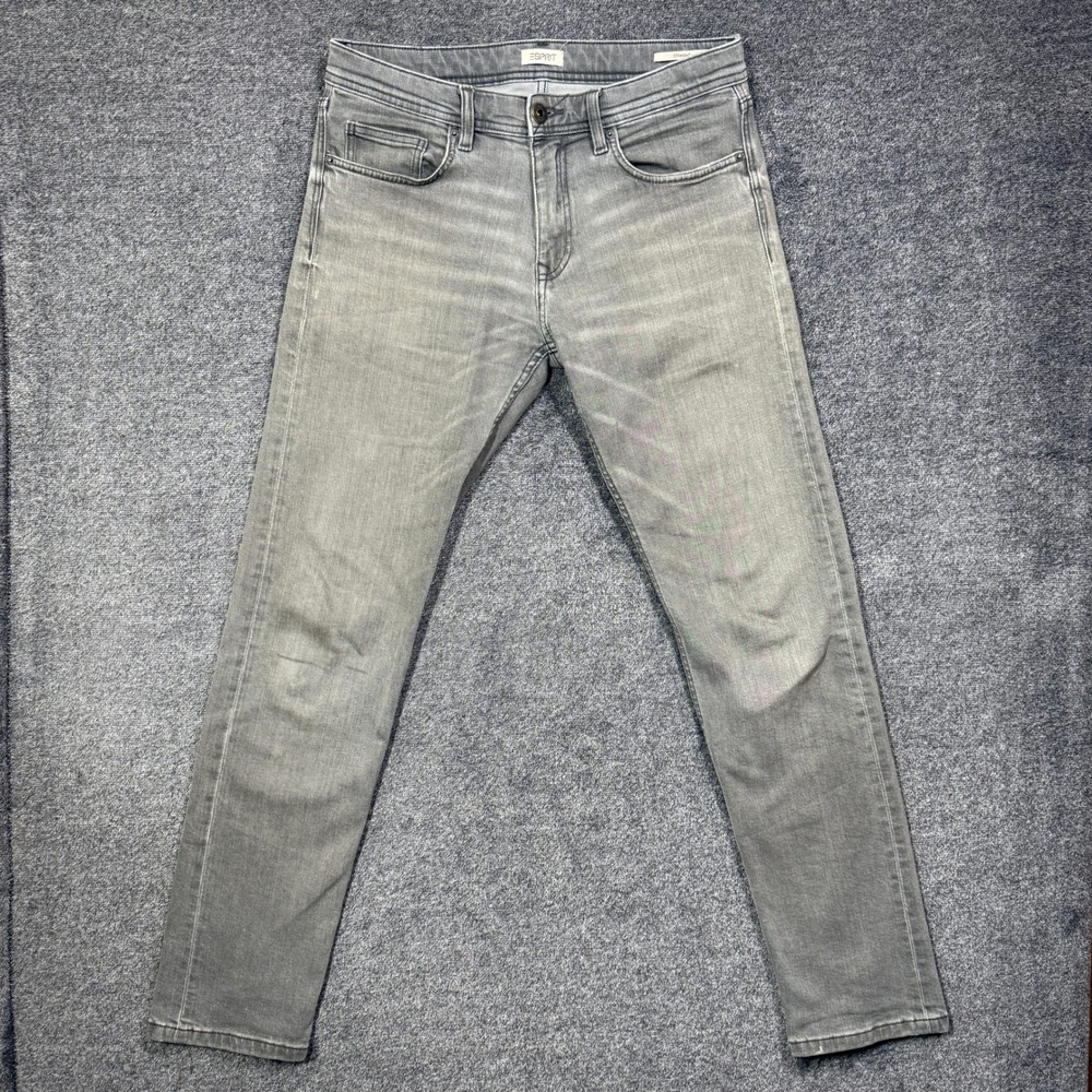 Esprit‎ Mens Straight Leg Grey Wash Denim Jeans Size 31x34